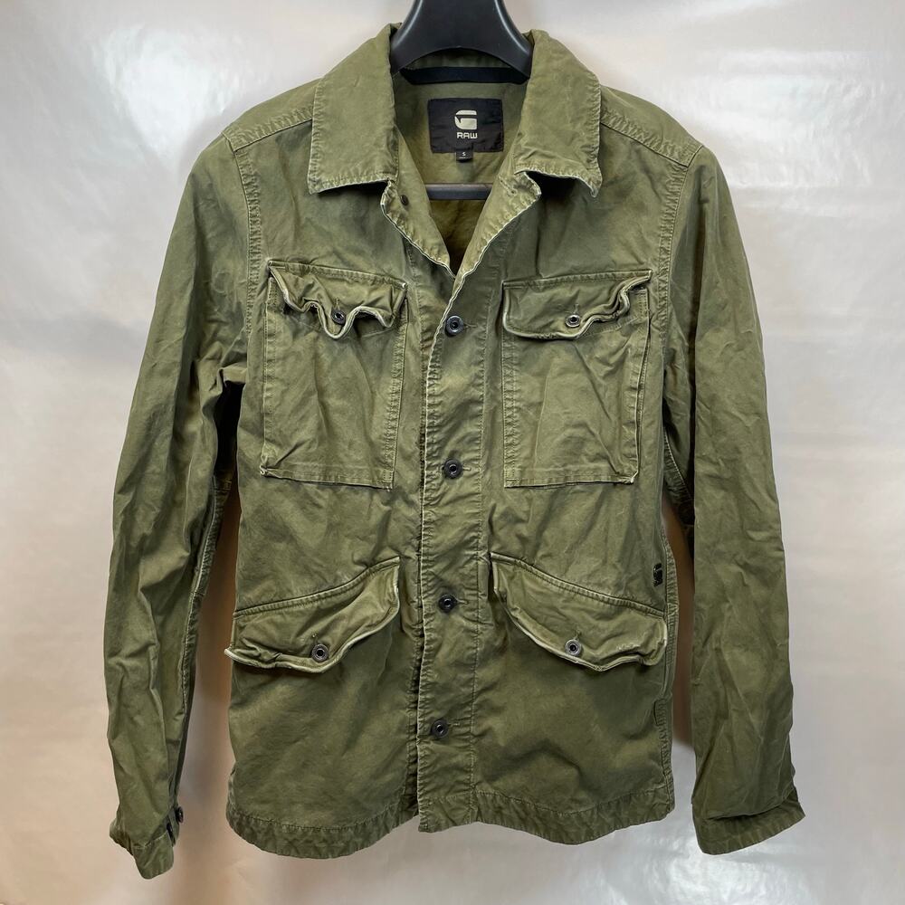 G-Star Raw Vodan Worker Overshirt Jacket Olive Green Canvas Men's Size Small - Picture 1 of 9